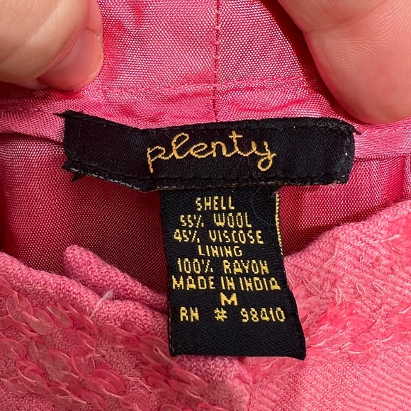 Anthropologie Plenty Pink Sequin Wool Pants - Picture 3 of 6